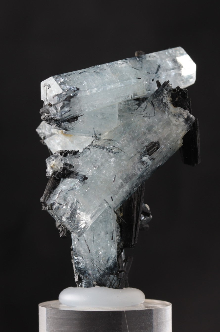 Aquamarine with Schorl