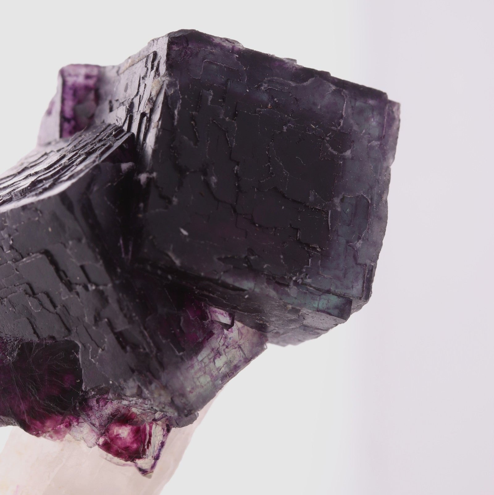 A fun deep purple 'alien eye' Fluorite on Quartz.