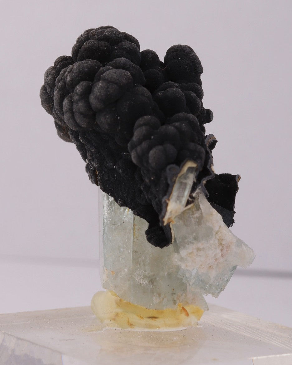 Coronadite on Aquamarine