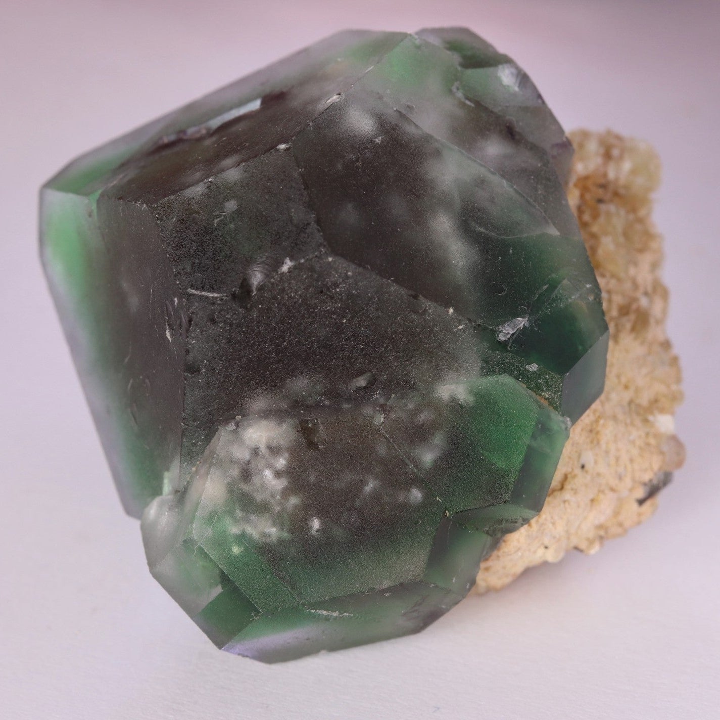Top view of Fluorite with Muscovite specimen from Erongo Region, Namibia