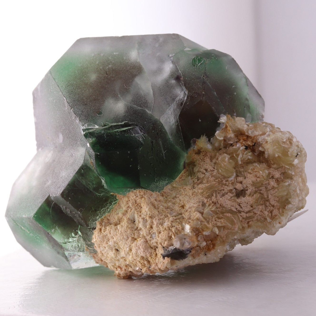 In light view of Fluorite with Muscovite specimen from Erongo Region, Namibia