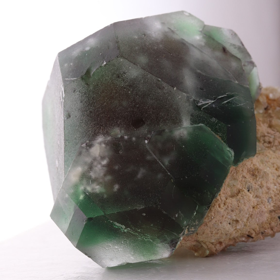 In light top view of Fluorite with Muscovite specimen from Erongo Region, Namibia