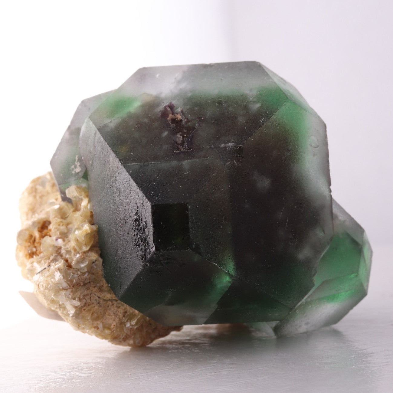 Top view of Fluorite with Muscovite specimen from Erongo Region, Namibia