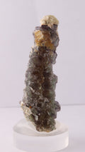 Front view of light green and purple Fluorite with Hyalite.
