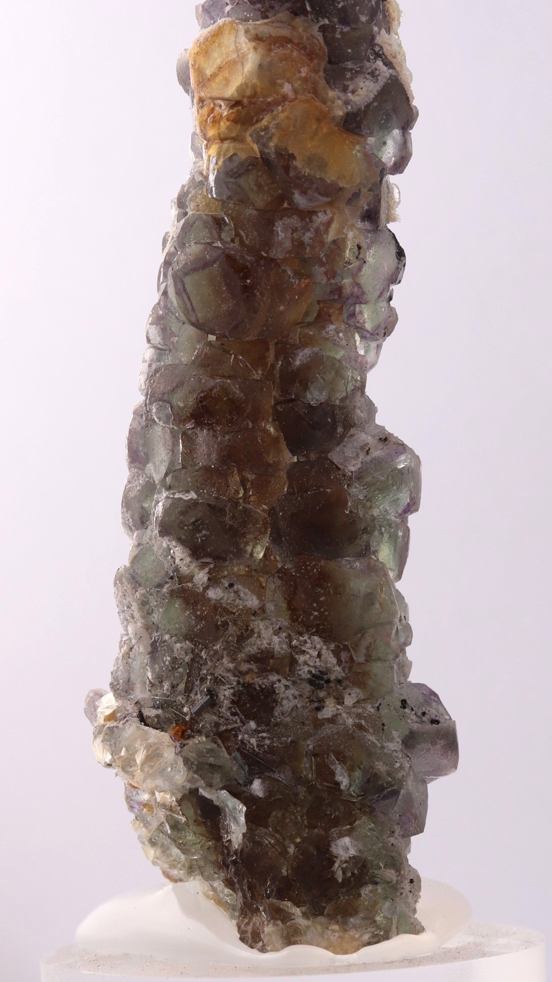 Light green and purple Fluorite with Hyalite.