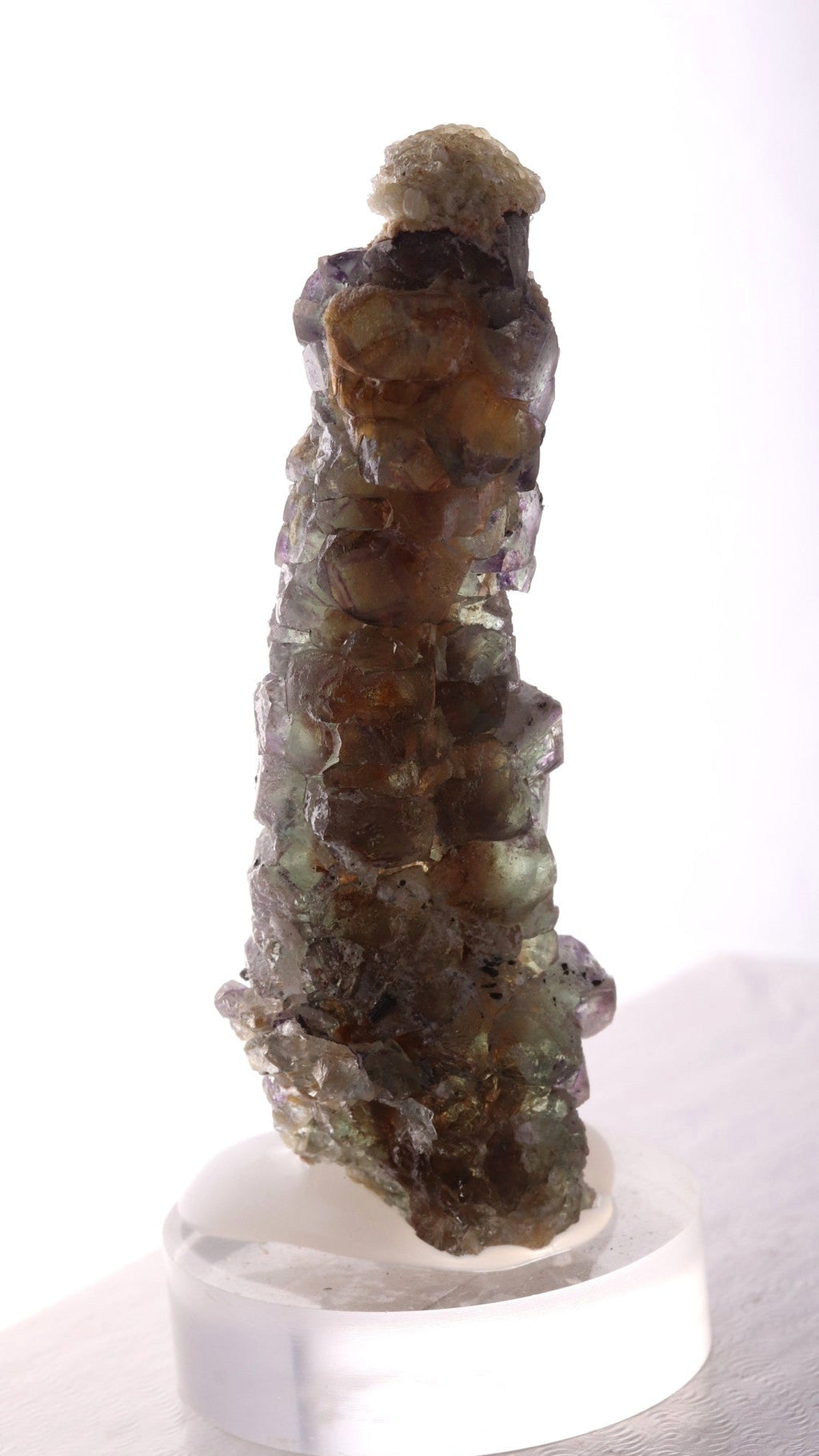 Light green and purple Fluorite with Hyalite.