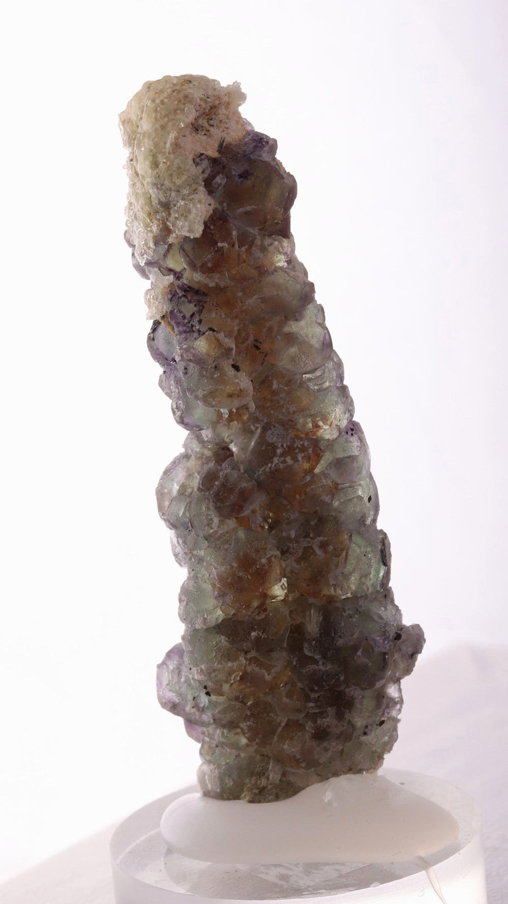 Light green and purple Fluorite with Hyalite.