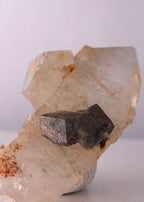 Quartz Cluster with Pyrite included Calcite