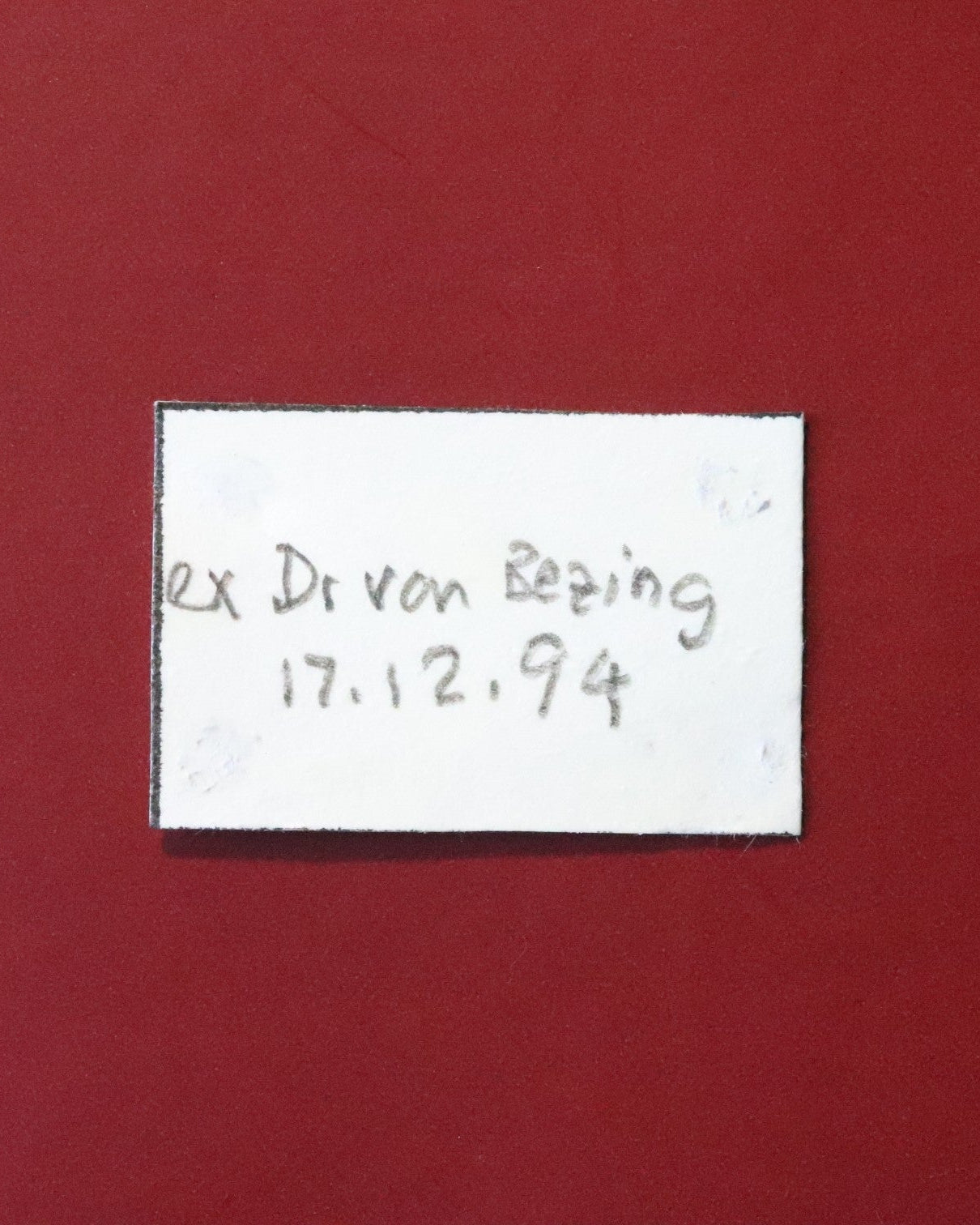 Back of label for Hausmannite with Andradite from N'Chwaning II, Kalahari Manganese Fields, South Africa