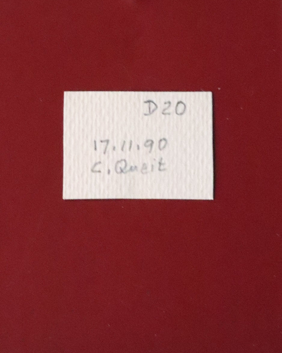 Back label of Hausmannite thumbnail from N'Chwaning, South Africa. Ex. Clive Queit.