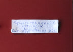 Label for Sphenoidal Manganite with Ettringite thumbnail from N'Chwaning, South Africa. Ex. Clive Queit.