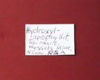 Front of label for Hydroxyapophyllite with Tobermorite from Wessels Mine, South Africa. 
