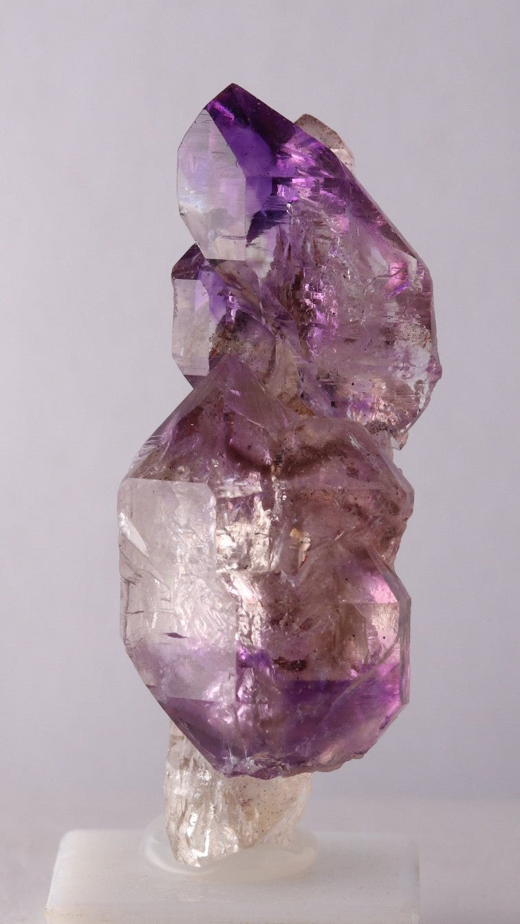Amethyst Sceptres on Quartz Point from Chibuku Mine, 40 mm tall