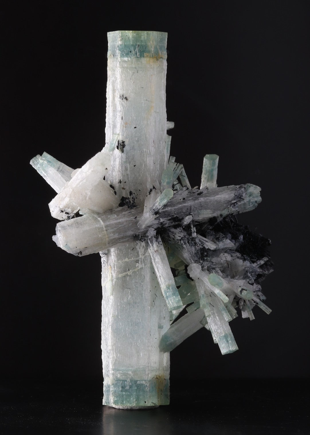 Aquamarine with Schorl