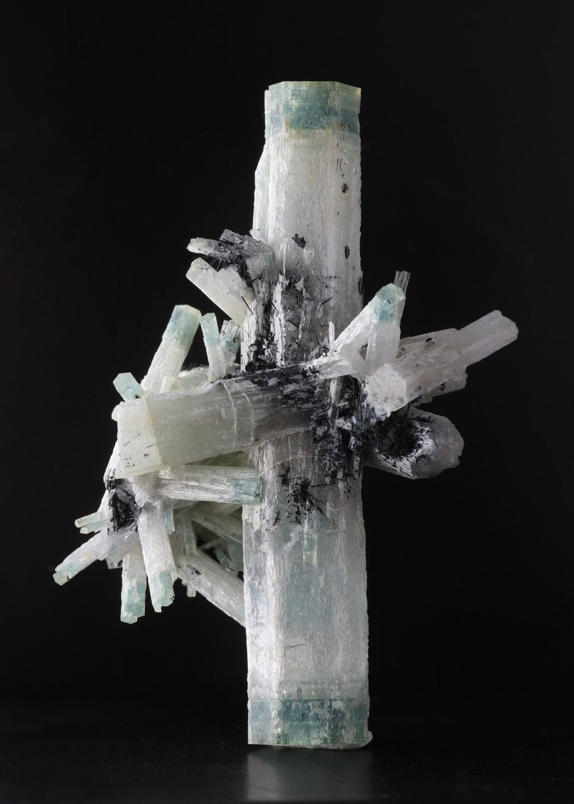 Aquamarine with Schorl