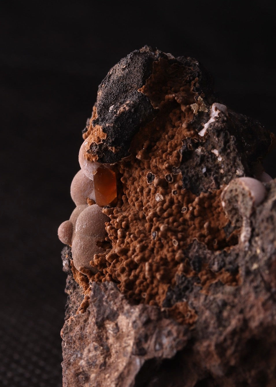 Close-up view of Bultfonteinite mineral specimen from N'Chwaning II, Kalahari Manganese Fields, South Africa