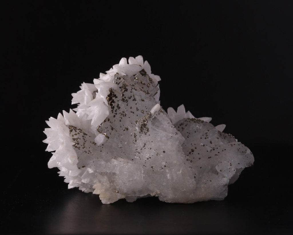 Calcite on Quartz with Pyrite