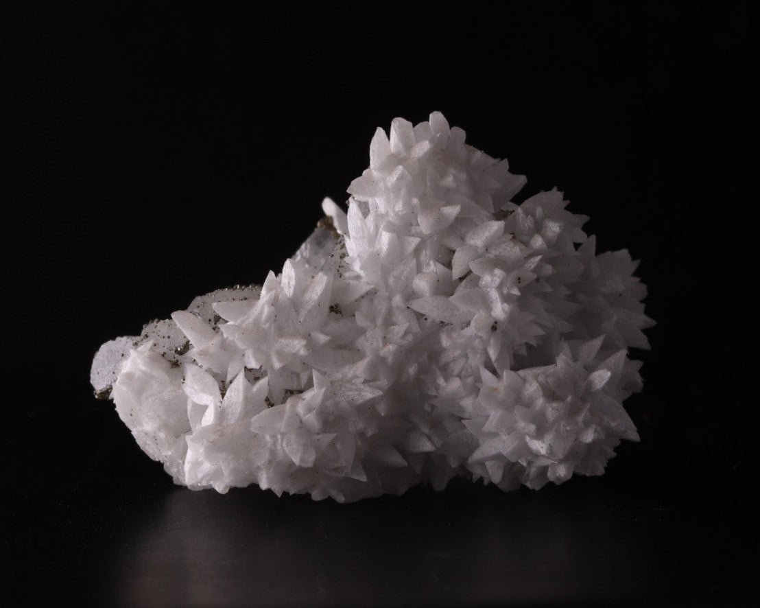 Calcite on Quartz with Pyrite