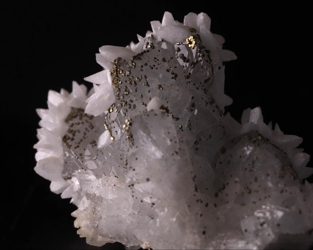 Calcite on Quartz with Pyrite
