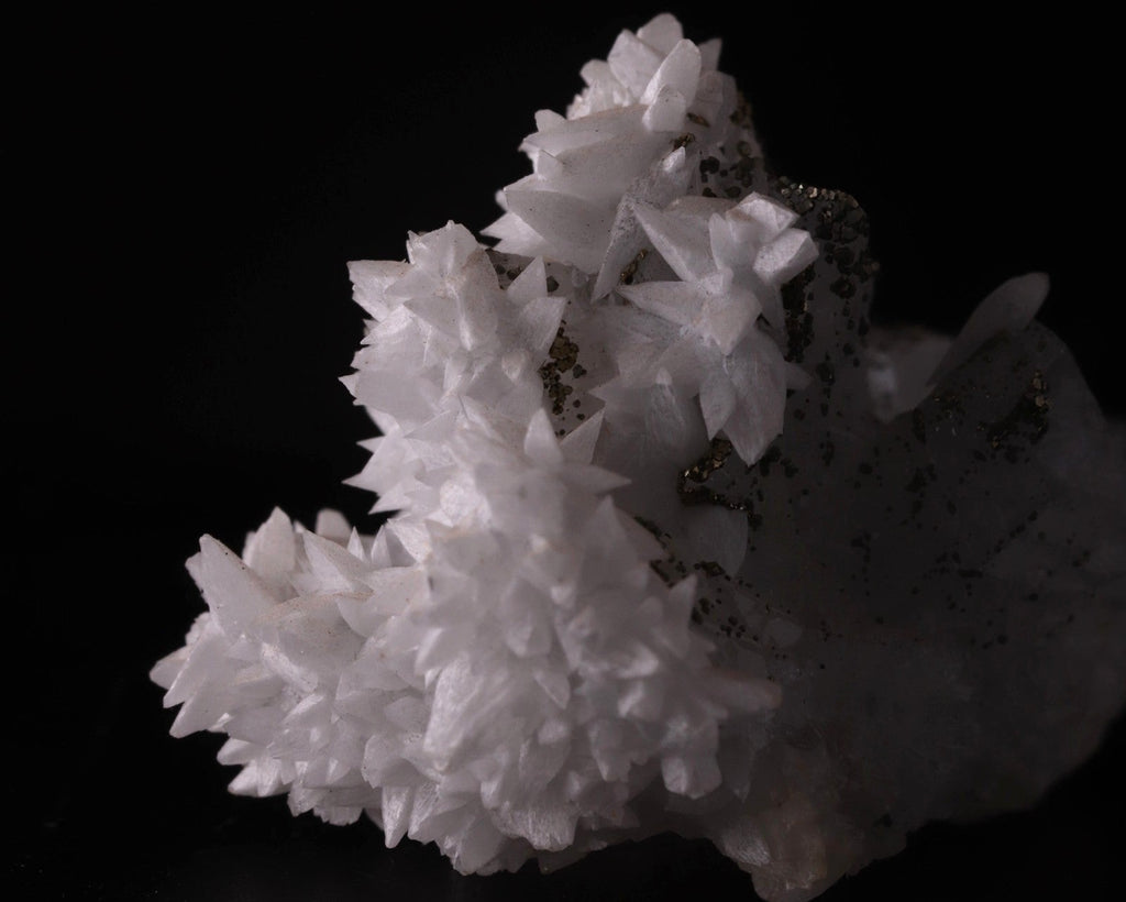 Calcite on Quartz with Pyrite