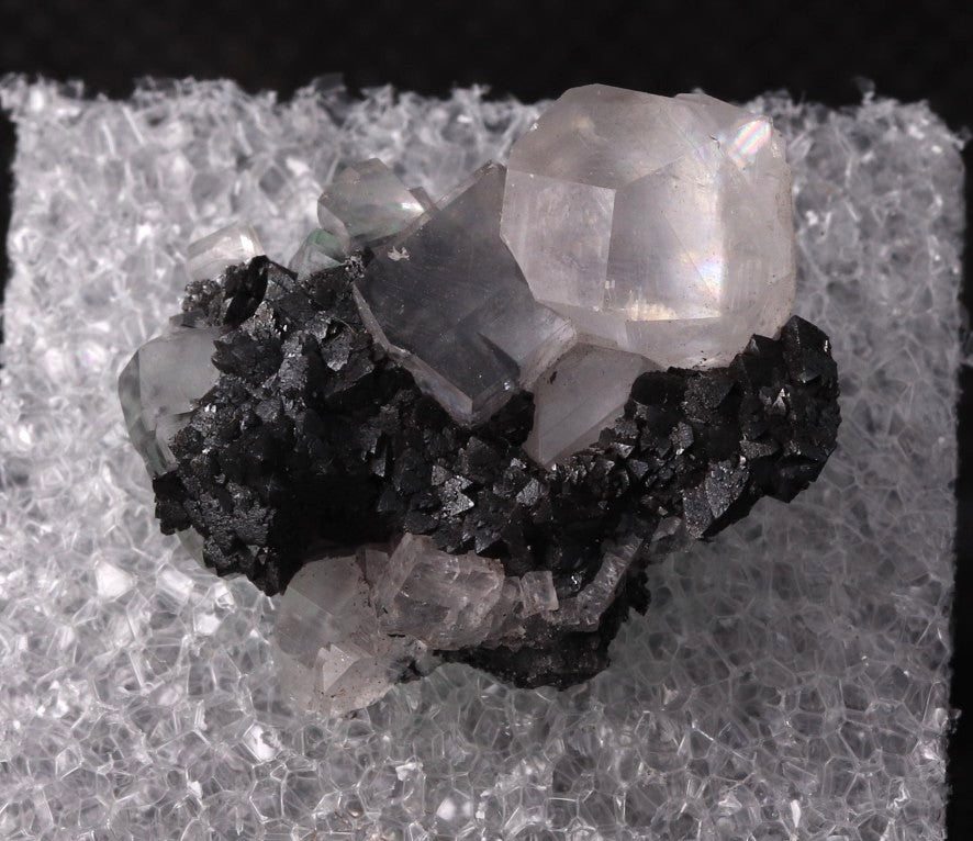 Calcite with Hausmannite mineral specimen from N'Chwaning, Kalahari Manganese Fields, South Africa