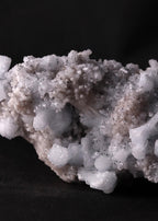 Close-up view of a fun Celestine with Calcite combination specimen from N'Chwaning III, Kalahari Manganese Fields, South Africa