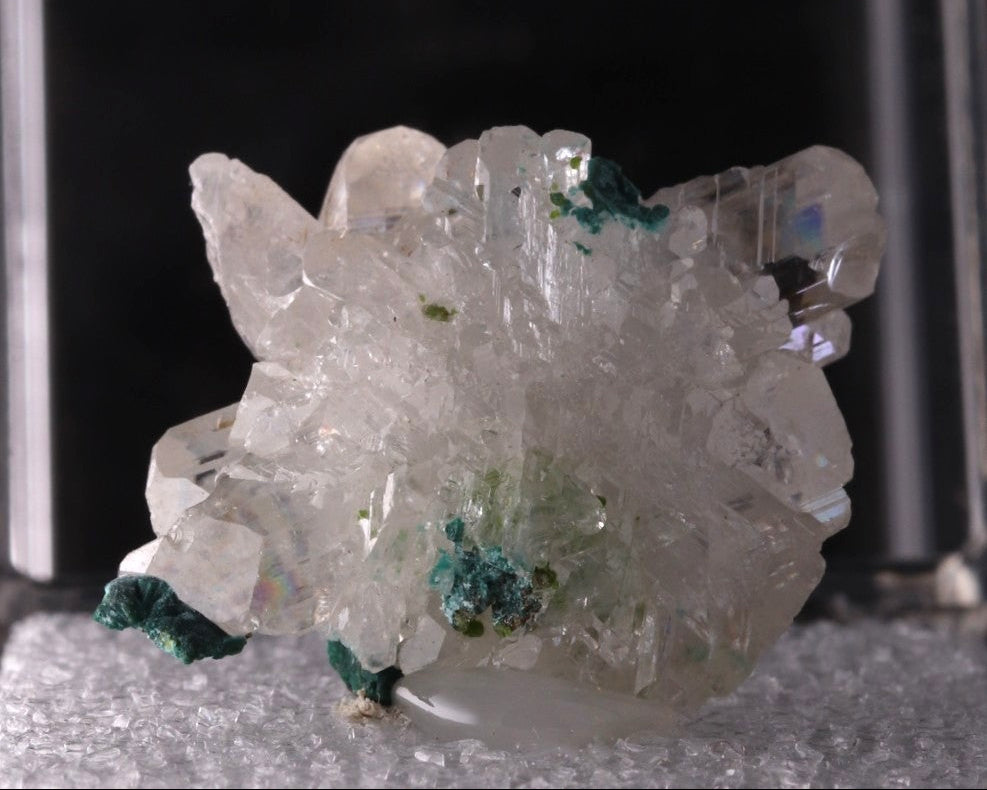 Front view of Cerussite with Malachite mineral specimen from Tsumeb, Oshikoto Region, Namibia