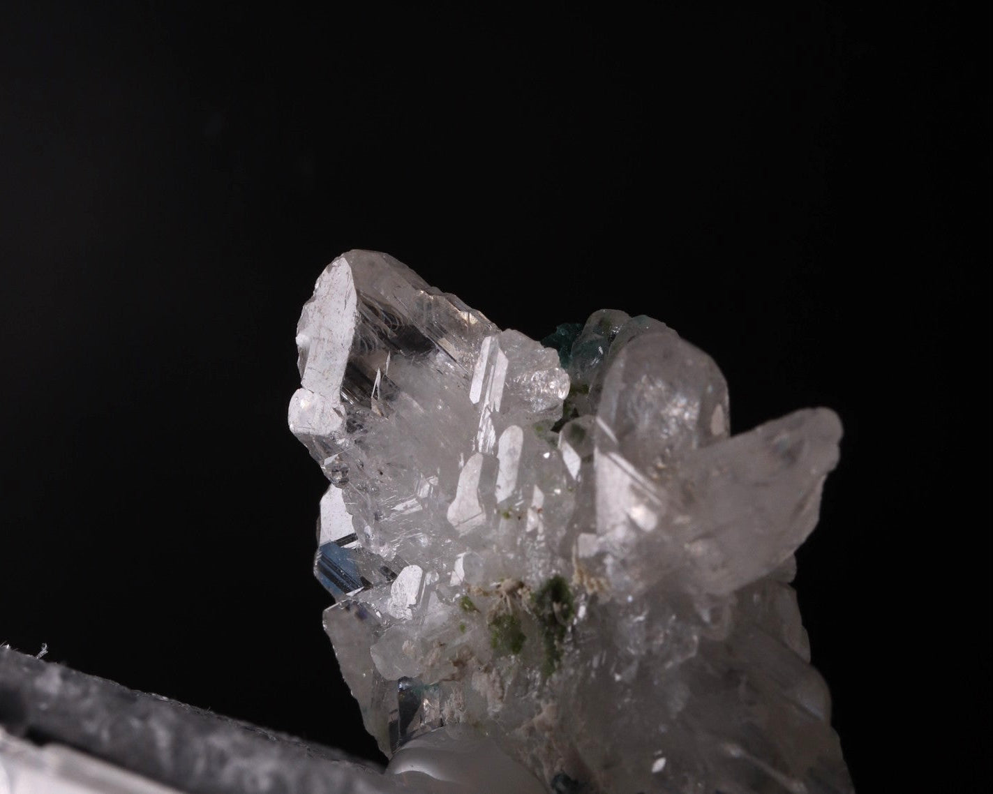 Side view of Cerussite with Malachite mineral specimen from Tsumeb, Oshikoto Region, Namibia