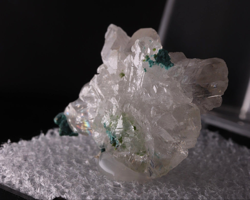 Slight side view of Cerussite with Malachite mineral specimen from Tsumeb, Oshikoto Region, Namibia
