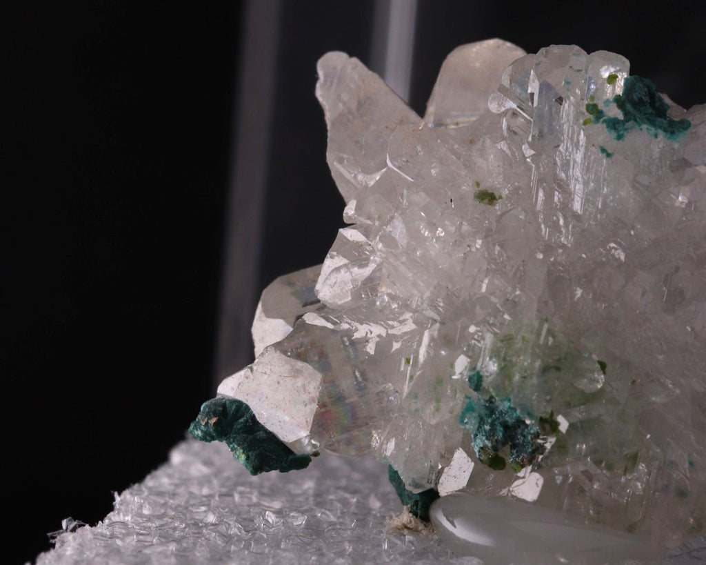 Close-up view of Cerussite with Malachite mineral specimen from Tsumeb, Oshikoto Region, Namibia