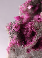 Close-up view of bright pink Cobaltoan Calcite from the DRC (Democratic Republic of Congo)