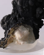 Close-up view of Coronadite with Aquamarine mineral specimen from the Erongo Region, Namibia