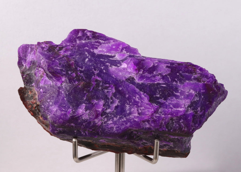 Front view of deep purple Sugilite mineral specimen from Wessels Mine, South Africa