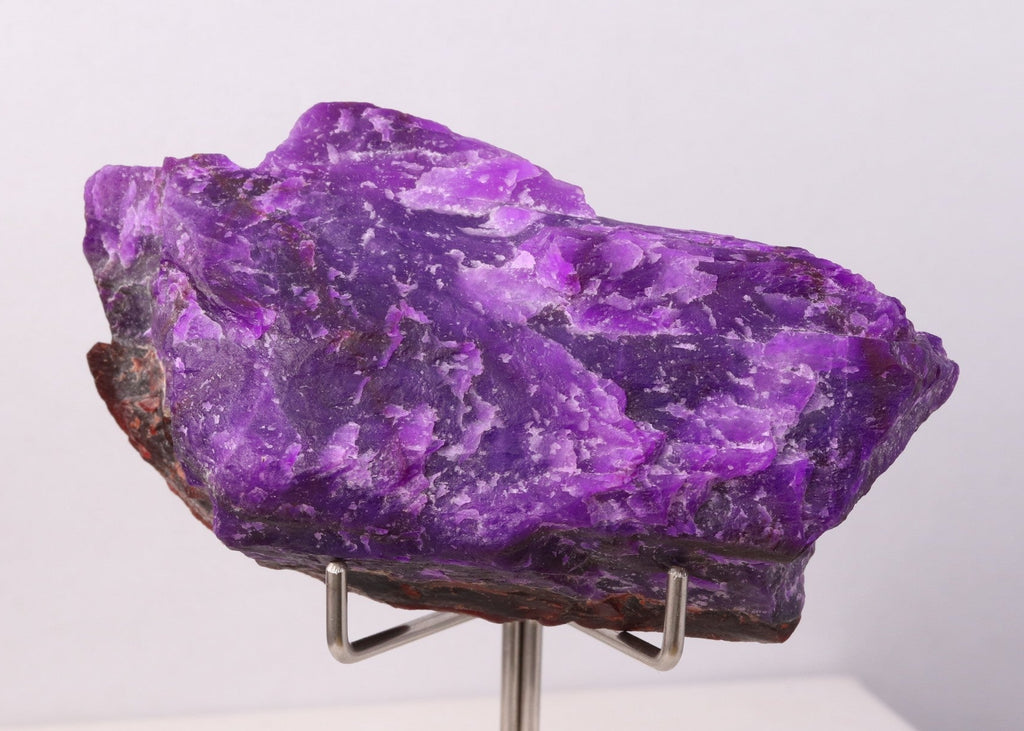 Front view of deep purple Sugilite mineral specimen from Wessels Mine, South Africa