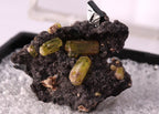 Close-up of Sphenoidal Manganite with Ettringite thumbnail from N'Chwaning, South Africa. Ex. Clive Queit.