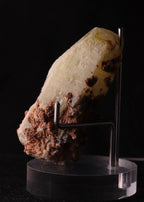 Side view of a nice pale yellow Ettringite mineral specimen from N'Chwaning, Kalahari Manganese Fields, South Africa