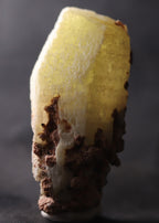 Light shining through a nice pale yellow Ettringite mineral specimen from N'Chwaning, Kalahari Manganese Fields, South Africa