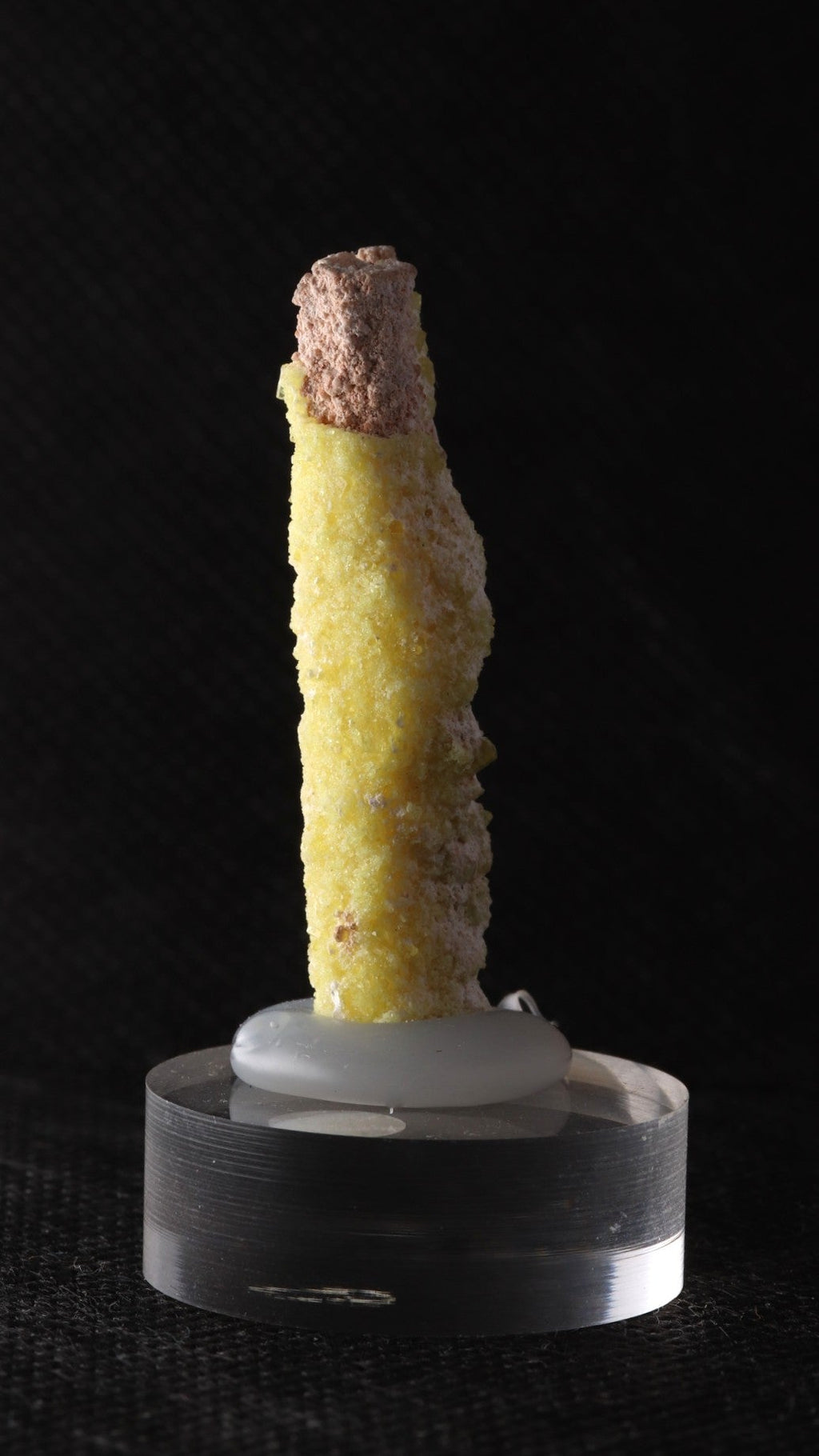 Front view of Ettringite stick mineral specimen from Kalahari Manganese Fields, South Africa