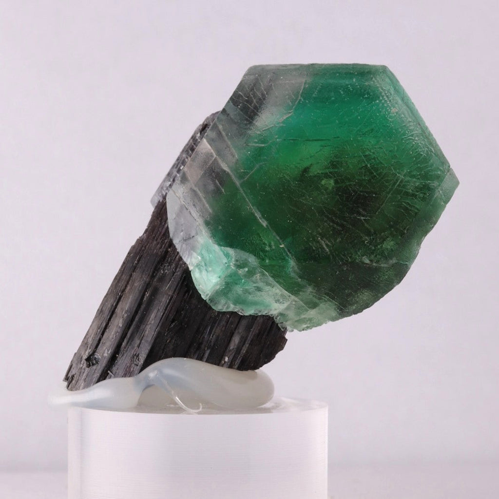 Fluorite on Schorl