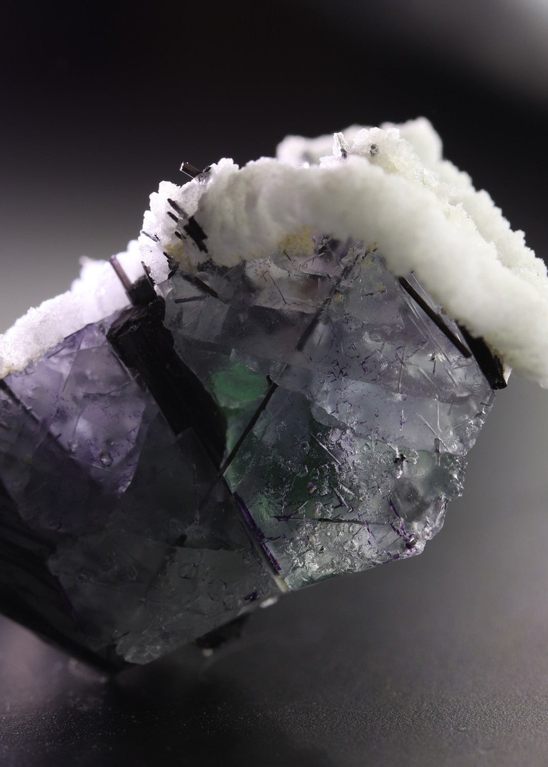 Close-up of light shining through Fluorite section