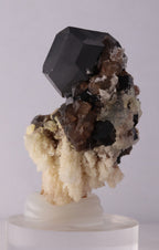 Side view of great combination of Fluorite with Schorl, Quartz and Hyalite from Erongo, Nambia