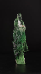 Side view of gemmy green naturally etched fluorite from Erongo Region, Namibia