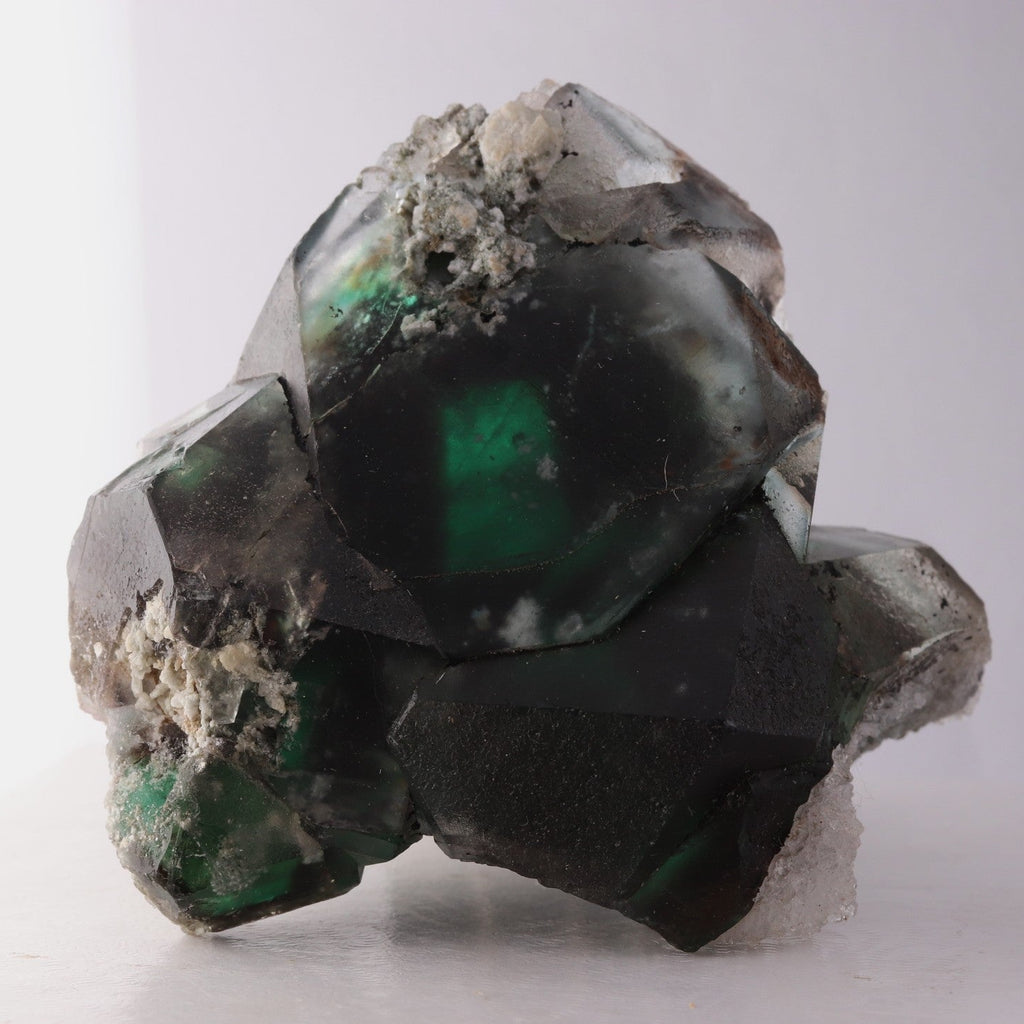 Front view of green 'Alien Eye' Fluorite from the Erongo Region, Namibia
