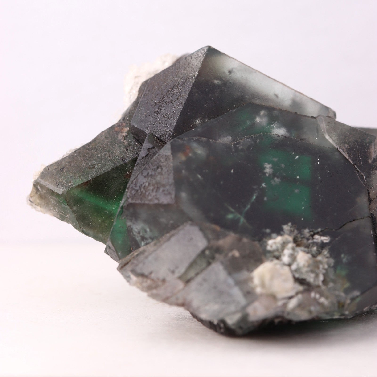 Flat view of green 'Alien Eye' Fluorite from the Erongo Region, Namibia