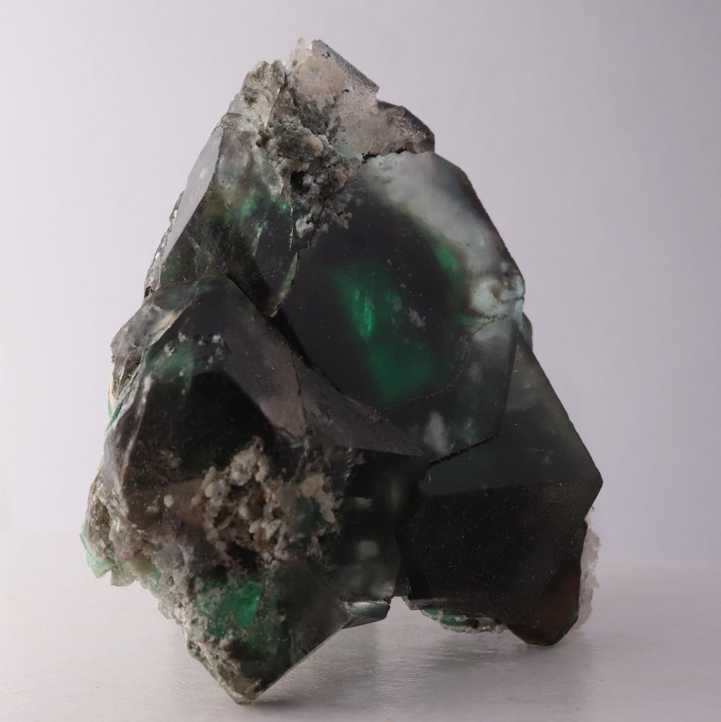 Side view of green 'Alien Eye' Fluorite from the Erongo Region, Namibia