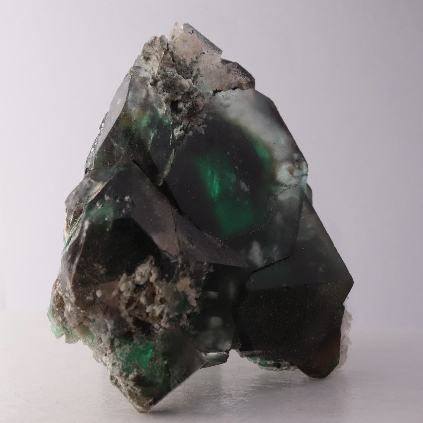 Side view of green 'Alien Eye' Fluorite from the Erongo Region, Namibia
