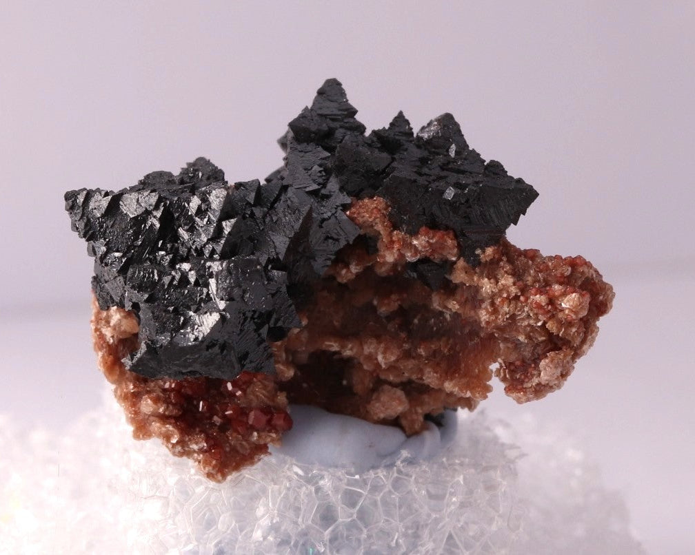 Back view of Hausmannite with Andradite and possibly Bementite from N'Chwaning II, Kalahari Manganese Fields, South Africa