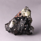 Front view of Hausmannite, Ettringite and Andradite mineral specimen from N'Chwaning II, Kalahari Manganese Fields, South Africa