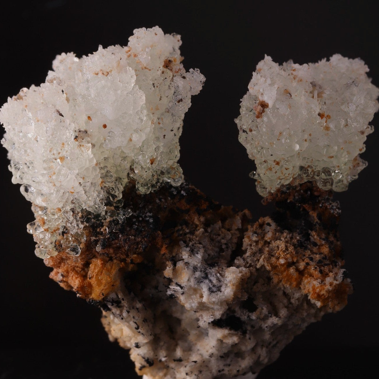 Close-up view of super cute fluorescent Hyalite from Erongo, Namibia