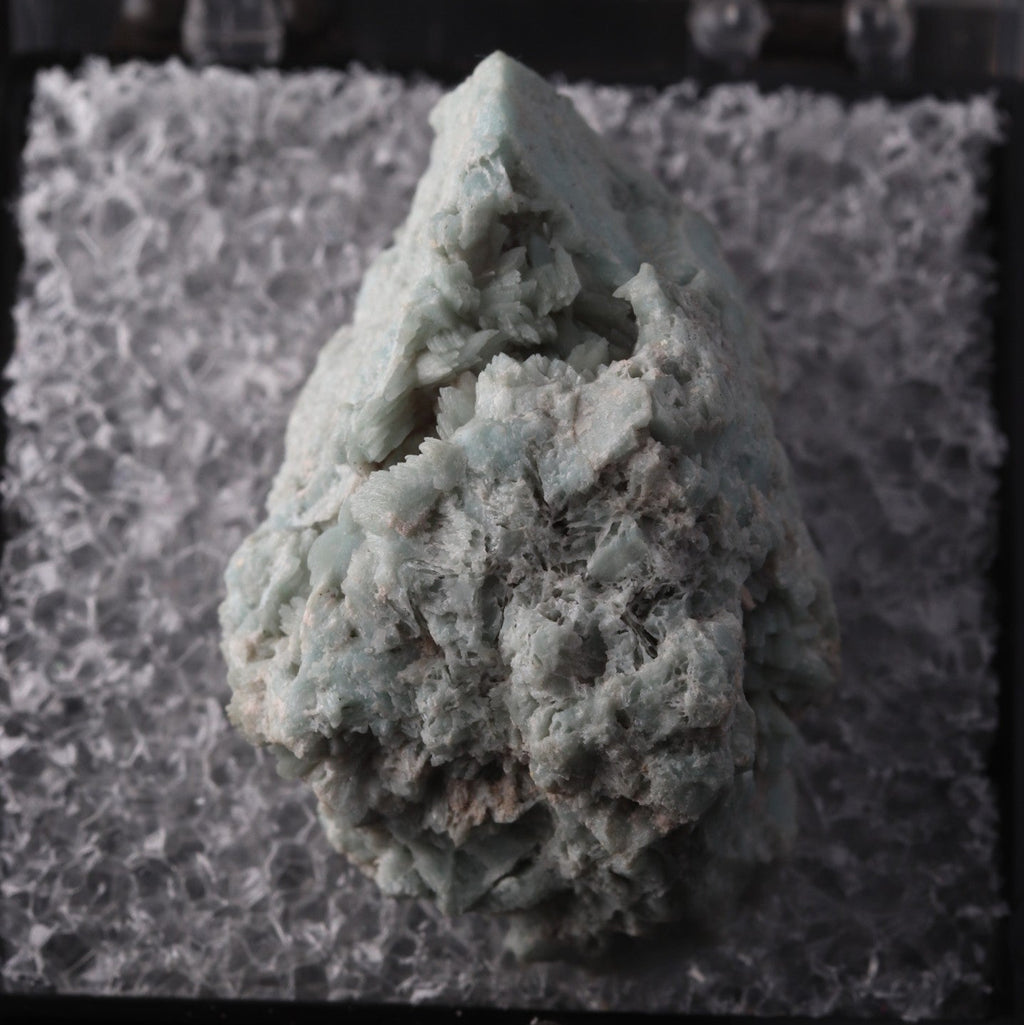 Close-up front view of rare Johannsenite mineral specimen from N'Chwaning II, Kalahari Manganese Fields, South Africa